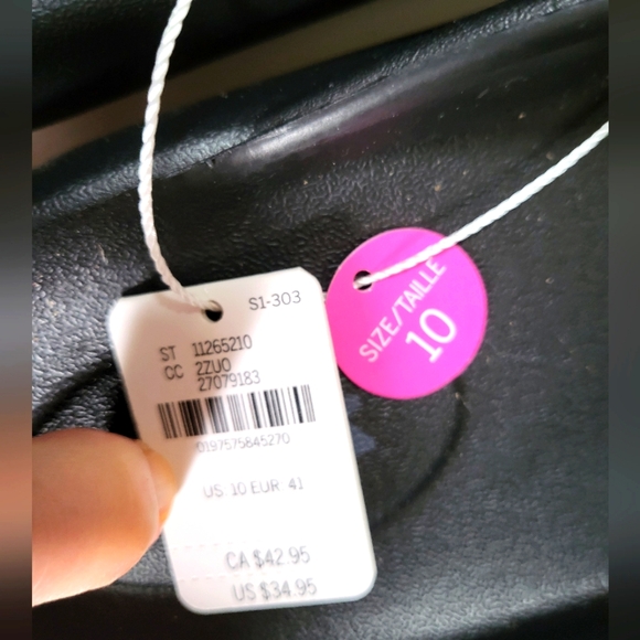 Brand New! Victoria's Secret PINK Black Chunky Flip Flips Size Women's 10 - Picture 5 of 5